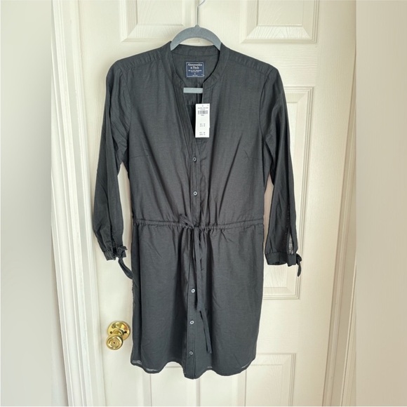 Abercrombie & Fitch Dresses & Skirts - NWT New Abercrombie & Fitch Linen Blend Button Up Long Sleeve Cinch Waist Dress